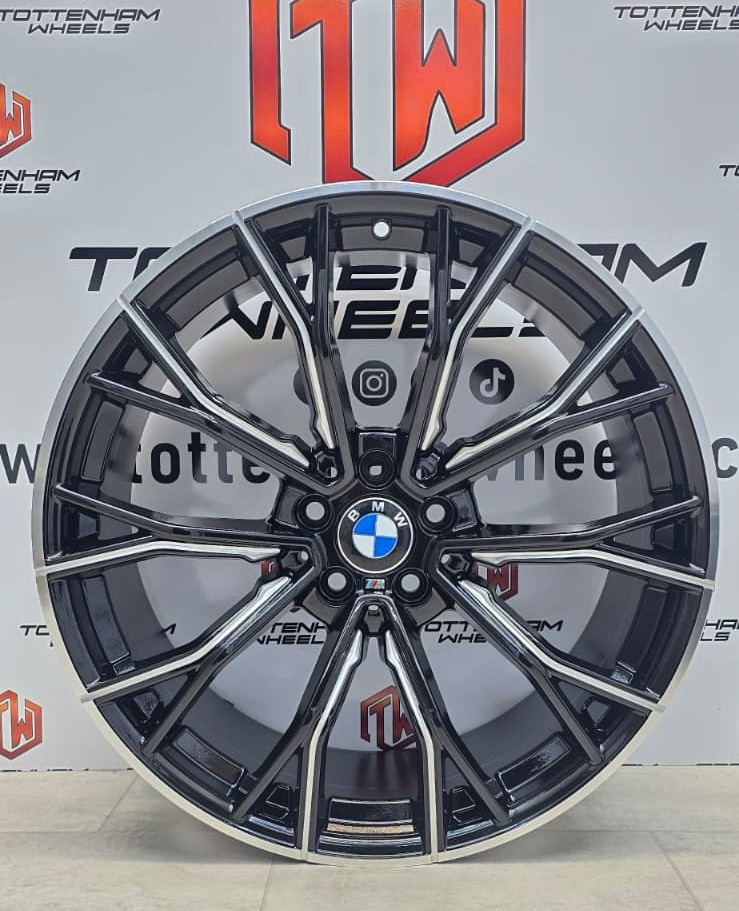SET OF 4 BRAND NEW 20" BMW 669M STYLE ALLOY WHEELS MILLING BLACK 5X112