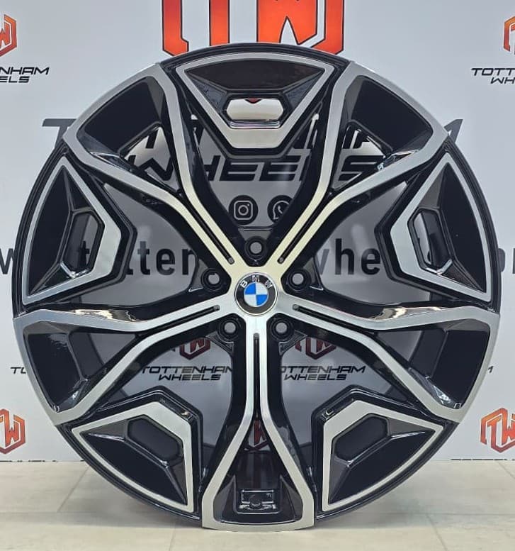 SET OF 4 BRAND NEW BMW IX I20 STYLE ALLOY WHEELS GLOSS BLACK DIAMOND CUT 5X112