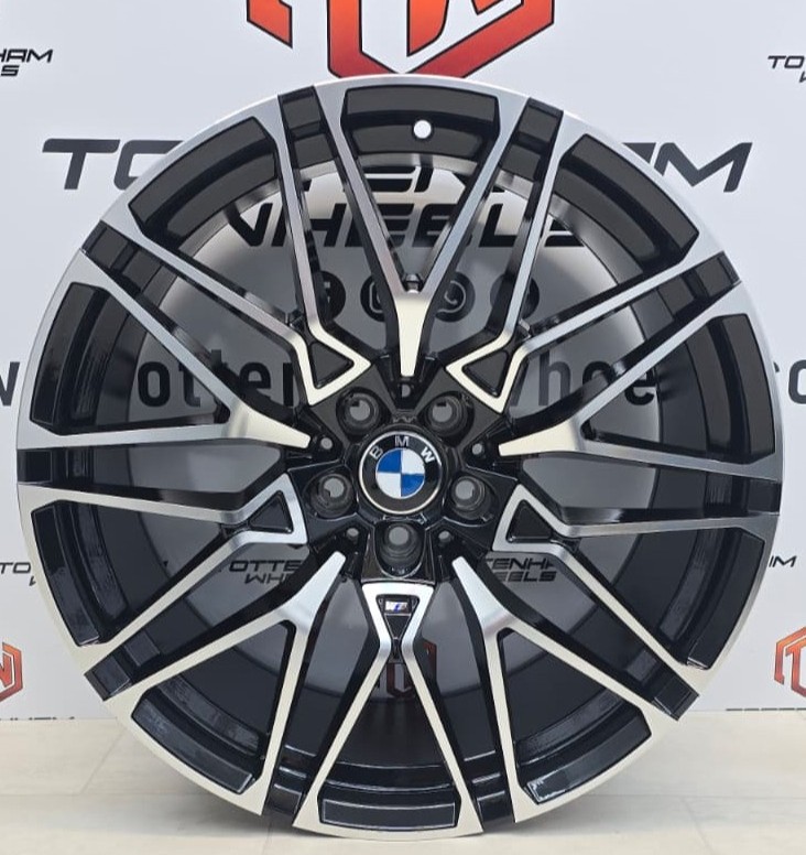 Set of 4 Brand New 20" BMW 818M Style Alloy Wheels Black Diamond cut - 5x120