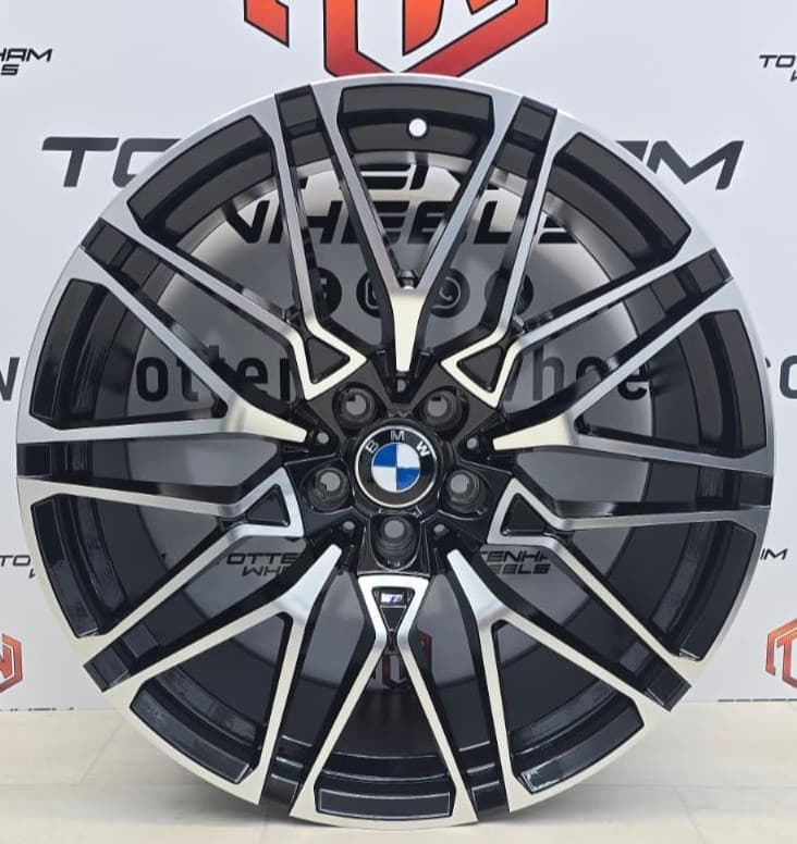 Set of 4 Brand New 20" BMW 818M Style Alloy Wheels Black Diamond cut - 5x120