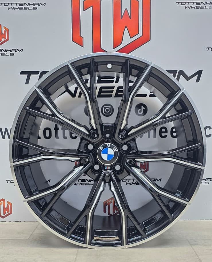 SET OF 4 BRAND NEW 19" BMW 669M STYLE ALLOY WHEELS GLOSSY BLACK MILLING 5X120