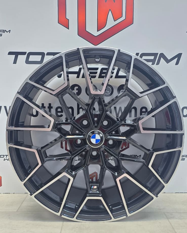 SET OF 4 BRAND NEW 20" BMW 827M STYLE ALLOY WHEELS BLACK MACHINE FACE 5X112
