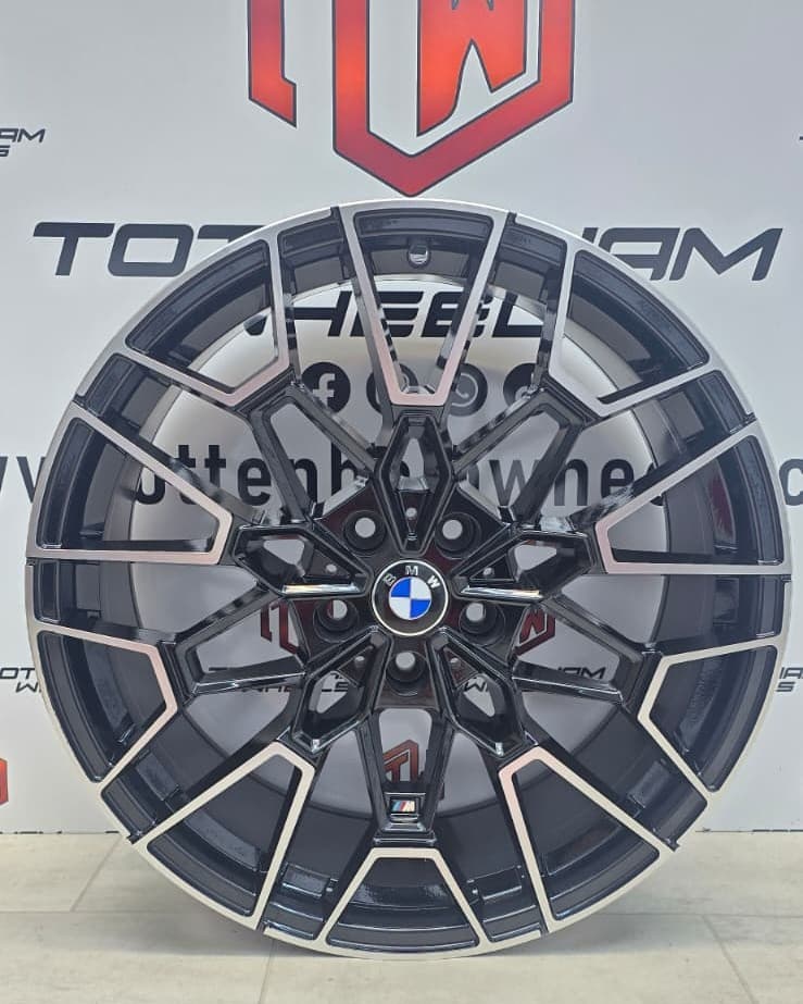 SET OF 4 BRAND NEW 20" BMW 827M STYLE ALLOY WHEELS BLACK MACHINE FACE 5X112