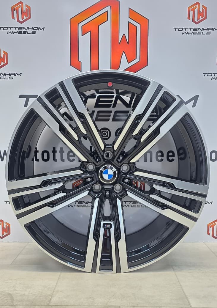 SET OF 4 BRAND NEW 20" BMW 908M STYLE ALLOY WHEELS BLACK DIAMOND CUT 5X120