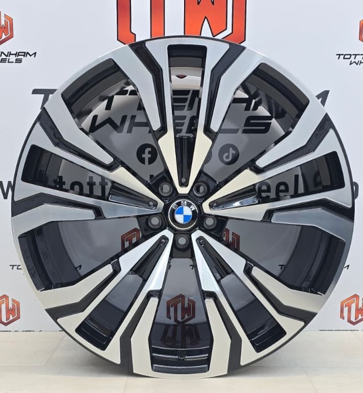 SET OF 4 BRAND NEW BMW 914M STYLE ALLOY WHEELS GLOSS BLACK DIAMOND CUT 5X112