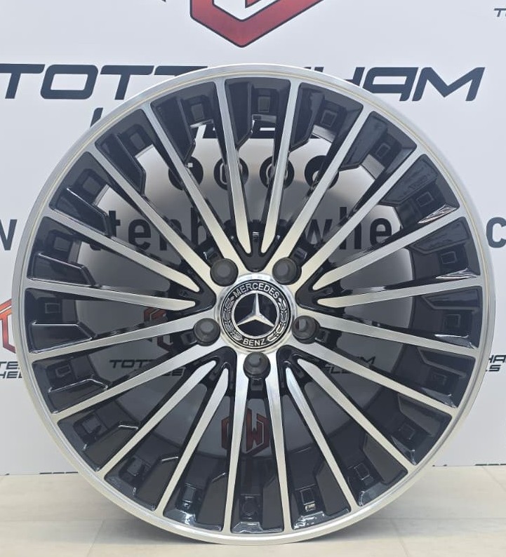 SET OF 4 BRAND NEW 19" MERCEDES TURBINE 3B STYLE ALLOY WHEELS GLOSS BLACK MACHINE FACE