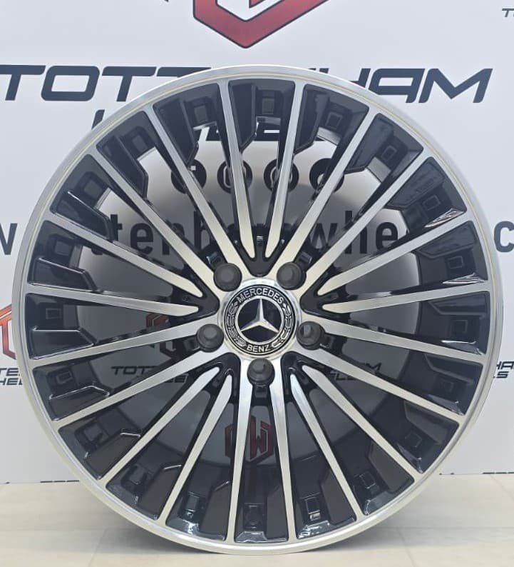SET OF 4 BRAND NEW 19" MERCEDES TURBINE 3B STYLE ALLOY WHEELS GLOSS BLACK MACHINE FACE