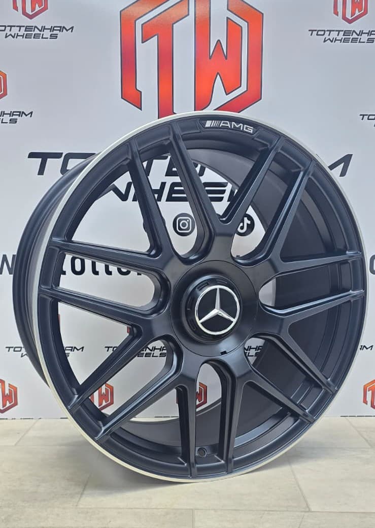 SET OF 4 brand New 20" MERCEDES E63 STYLE ALLOY WHEELS Satin Black Machine Lip (Copy)