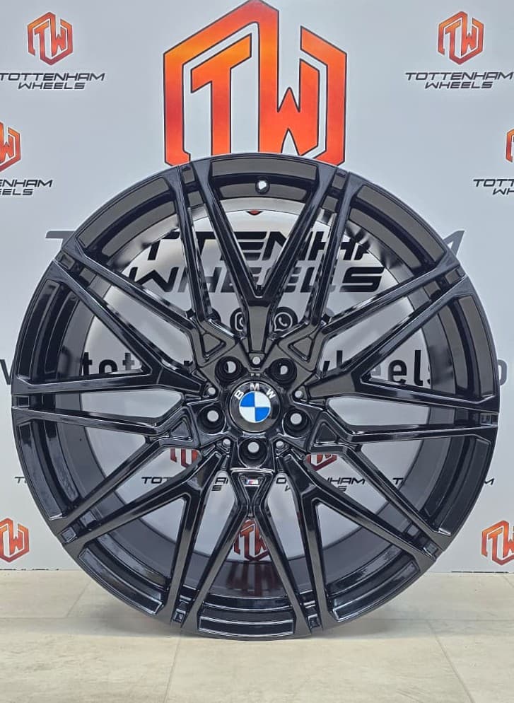 SET OF 4 BRAND NEW 20" BMW 818M STYLE ALLOY WHEELS GLOSS BLACK 5X112