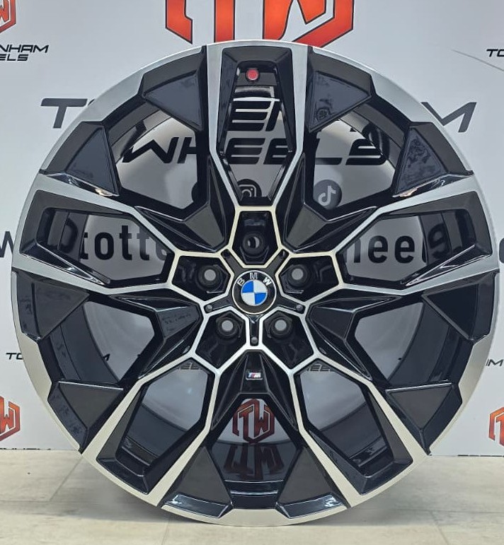 SET OF 4 BRAND NEW BMW 913M STYLE ALLOY WHEELS GLOSS BLACK DIAMOND CUT 5X112