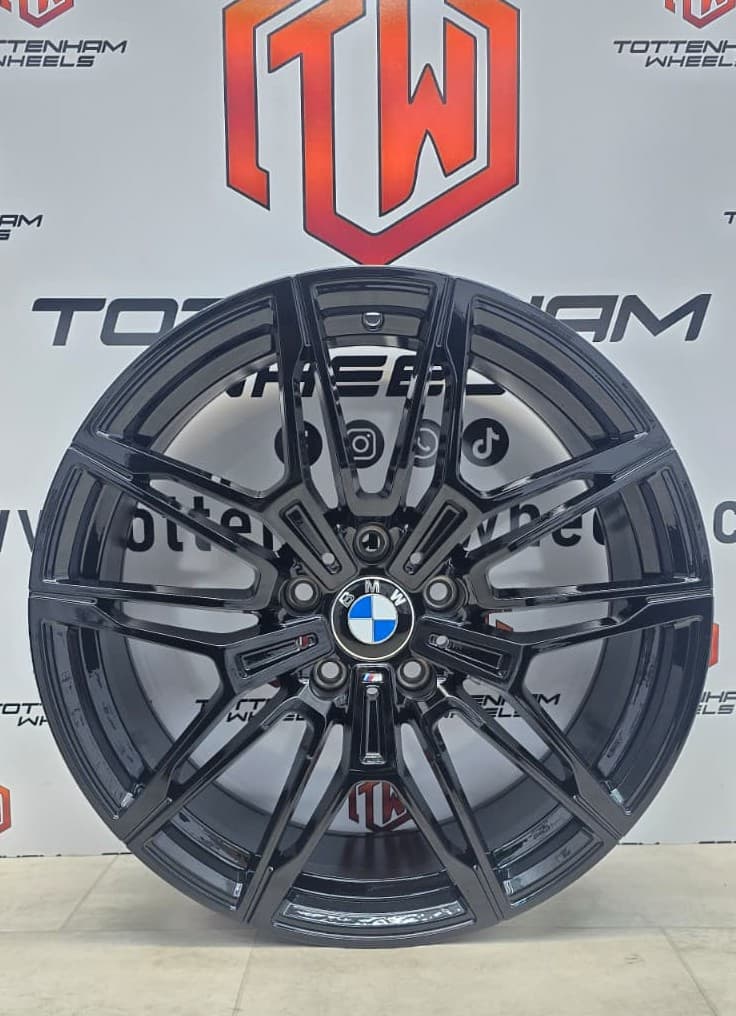 SET OF 4 BRAND NEW 19" BMW 825M STYLE ALLOY WHEELS GLOSSY BLACK 5X120