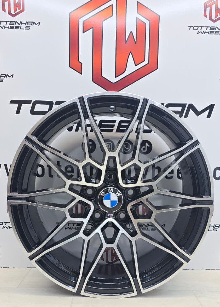 SET OF 4 BRAND NEW 20" BMW 826M STYLE ALLOY WHEELS BLACK DIAMOND CUT 5X120