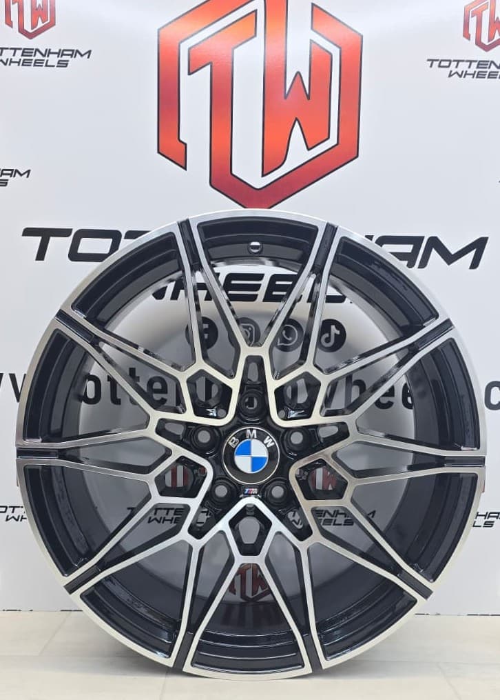 SET OF 4 BRAND NEW 20" BMW 826M STYLE ALLOY WHEELS BLACK DIAMOND CUT 5X120