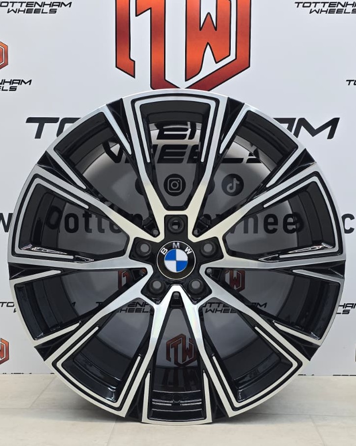 SET OF 4 BRAND NEW 20" BMW 862M STYLE ALLOY WHEELS BLACK MACHINE FACE 5X112