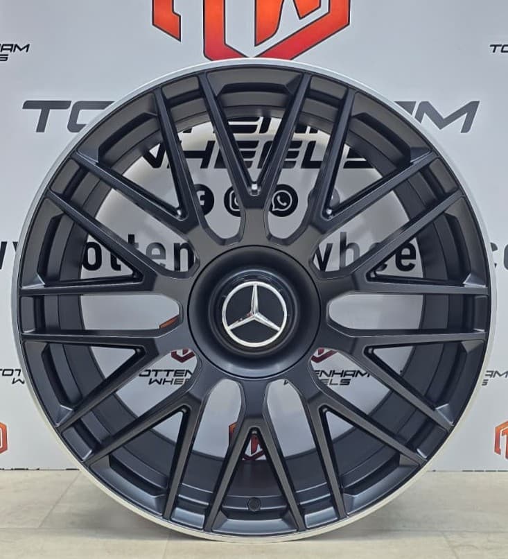 SET OF 4 BRAND NEW 19" MERCEDES C63 10S STYLE ALLOY WHEELS SATIN BLACK MACHINE LIP