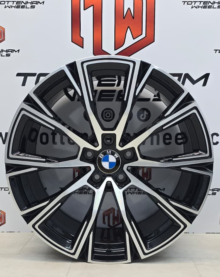 SET OF 4 BRAND NEW 20" BMW 862M STYLE ALLOY WHEELS BLACK DIAMOND CUT 5X120
