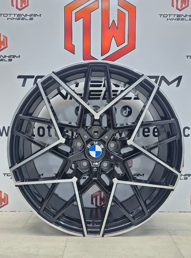 SET OF 4 BRAND NEW 20" BMW 813M STYLE BLACK DIAMOND CUT 5X120
