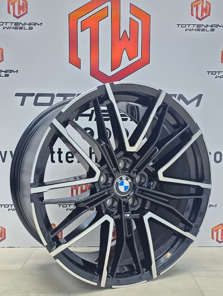 SET OF 4 BRAND NEW 20" BMW 951M STYLE ALLOY WHEELS GLOSS BLACK DIAMOND CUT 5X112