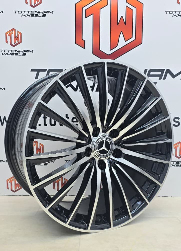 19" 9.5J Mercedes Turbine (3) Style Alloy Wheel – Single Rear Wheel Black Machin Face